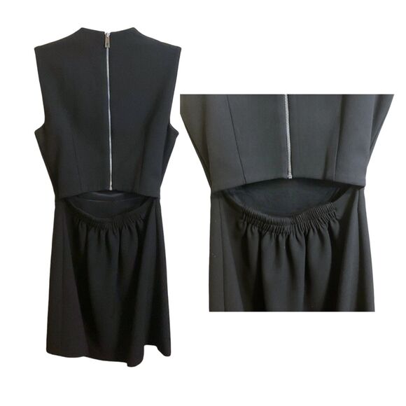 French Connection Women's Dress SZ 2 Black Mini w/ Attach Necklace Formal - Picture 8 of 13